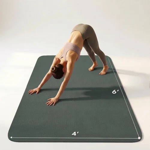 Esterilla grande de yoga de 6'x 4' (72"x 48") — Esterilla de ejercicio extra ancha de 1/4" y 1/3" de 183cm x 122cm, gran esterilla de ejercicio,