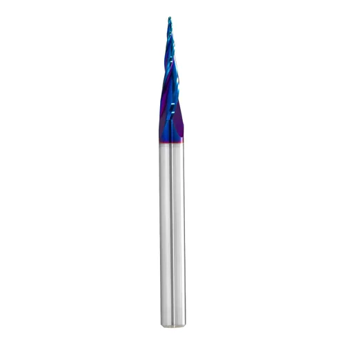 Brocas de enrutador CNC de 1/4 pulgadas de vástago en espiral, punta cónica de bola, broca de tallado 2D y 3D, ángulo cónico de 6.2 grados, punta de