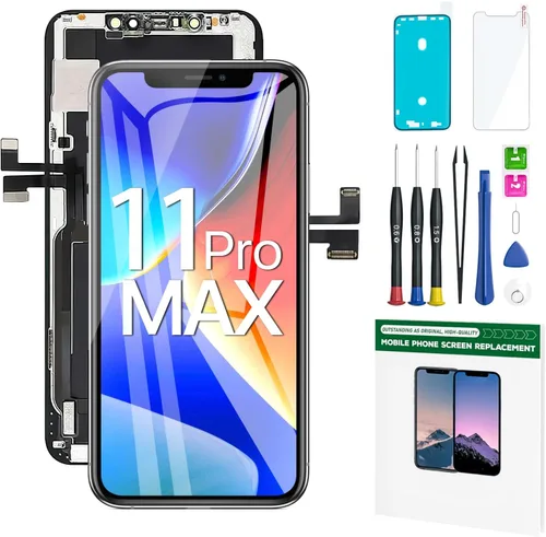 Kit de reemplazo de pantalla para iPhone 11 Pro Max de 6.5 pulgadas, pantalla LCD 3D táctil Full HD, kit de reparación de montaje completo, adhesivo