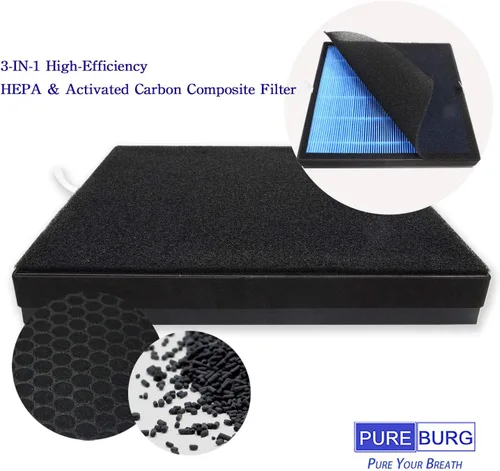 Miniatura 3 de PUREBURG Juego de filtros de repuesto compatibles con Okaysou Airmax 10L Pro y Aiibot Aiibot-A300 SimPure HP3-A purificador de aire, 2 unidades H13
