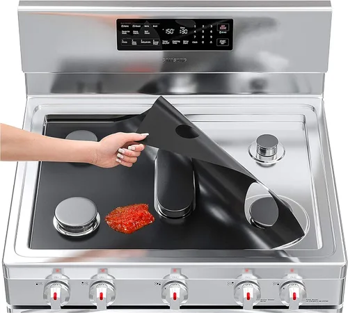 Miniatura 9 de Funda para estufa/protector y forro de horno, corte universal para adaptarse al tamaño, para estufas de gas, eléctricas, de vidrio y de inducción