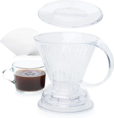 Miniatura 12 de Clever Gotero y filtros de café, grande de 18 onzas (negro), Barista's Choice, plástico seguro sin BPA, incluye 100 filtros