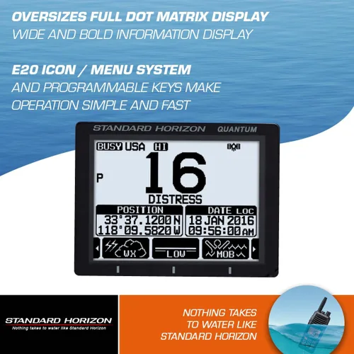 Miniatura 3 de Standard Horizon Quantum GX6000 VHF de montaje fijo de grado comercial de 25 W con NMEA 2000, receptor AIS integrado y micrófono de altavoz