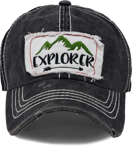Miniatura 3 de Funky Junque Gorra de béisbol unisex con parche vintage envejecido, para papá