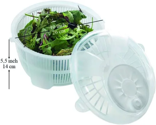 Miniatura 5 de Mabel Home Molinillo de ensalada, lanzador de ensalada y batidora, 5,5 cuartos de galón, cortador de verduras - EXTRA Sal & Pepper Shaker inc. Blanco