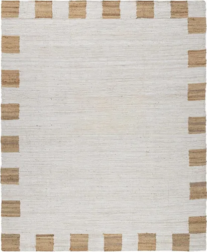 Miniatura 9 de Hauteloom Aphrodite JModern - Alfombra tejida a mano de yute de fibra natural, alfombra geométrica contemporánea a cuadros para sala de estar, Crema