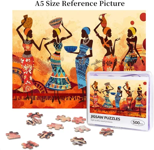 Miniatura 5 de Rompecabezas de 500 piezas para mujeres afronegras para adultos, Biblia América, mujer africana, fiesta, arte y baile, citas inspiradoras