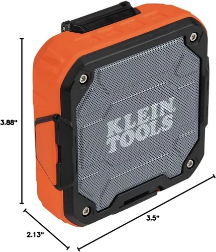 Miniatura 12 de KLEIN TOOLS AEPJS2 - Altavoz Bluetooth con tira magnética y gancho, recargable, inalámbrico y compatible con Aux, manos libres, tiempo