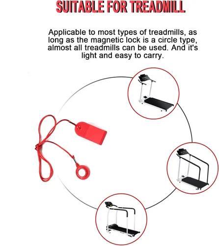 Miniatura 4 de Interruptor de seguridad magnético, cinta de correr universal, bloqueo magnético, parada de emergencia, accesorios para la mayoría de las cintas