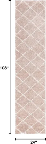 Miniatura 3 de SAFAVIEH Tahoe Shag Collection - Alfombra para pasillo, 2 x 9 pies, diseño de enrejado, no desprende pelusa y de fácil cuidado, 1.2 pulgadas