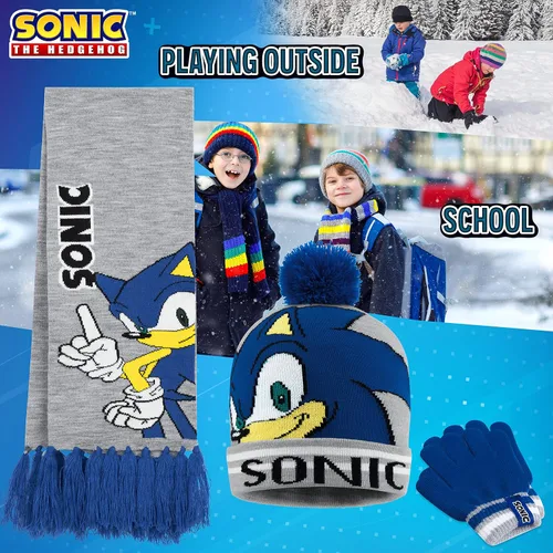 Miniatura 4 de Sonic The Hedgehog Conjunto de gorro, bufanda y guantes para niños