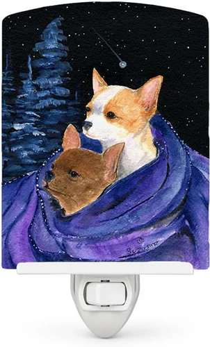 Miniatura 47 de Tesoros de la Caroline Noche estrellada Chihuahua Luz, 6" x 4," Multicolor Chihuahua 08
