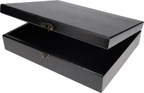 Old World caja de tesoro de madera con pestillo de metal.