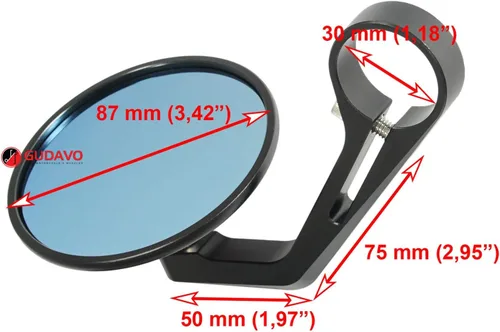 Miniatura 2 de Manillar redondo para motocicleta Retrovisores laterales compatibles con Triumph APRILIA DUCATI HONDA KAWASAKI MOTO GUZZI SUZUKI TRIUMPH YAMAHA Negro