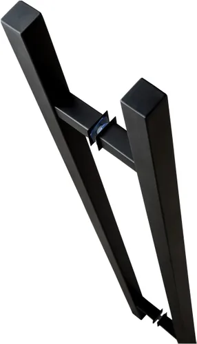 Miniatura 3 de Prima Decorative - Tirador de puerta cuadrado de acero inoxidable de 72 pulgadas (72 pulgadas), manija de barra de montaje lateral trasero a Negro