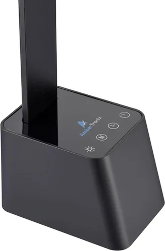 Miniatura 2 de Ambertronix Lámpara de escritorio LED minimalista, 5 modos de iluminación, puerto de carga USB, brazos de aluminio, portátil, regulable, control