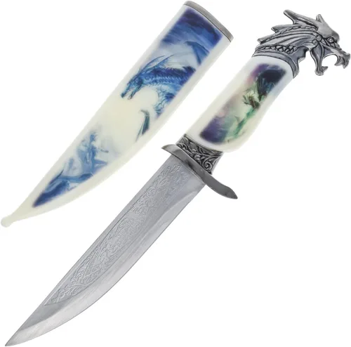 Miniatura 11 de ASR Outdoor Cuchillo de caza de coleccionistas de 13 pulgadas con vaina decorativa y mango con cabeza de animal (muchos estilos)