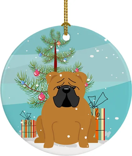 Miniatura 30 de Caroline's Treasures Adorno de cerámica para árbol de Navidad, Laika Spitz de Siberia Occidental, decoración colgante para árbol de Navidad