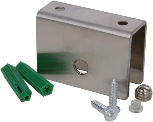Miniatura 15 de 4 piezas de acero inoxidable ajustable soporte de estante de vidrio rectangular pequeña puerta gabinete abrazadera clip soporte para 0.236-0.315 in