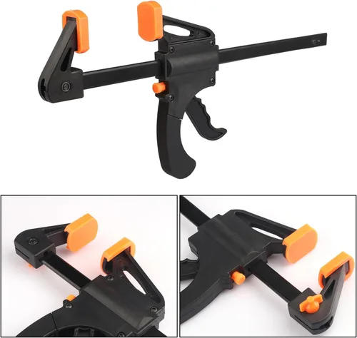 Miniatura 3 de Paquete de 6 abrazaderas de barra F de 10 pulgadas, abrazaderas de barra para trabajo de madera, manualidades, 300 libras, para trabajo de madera