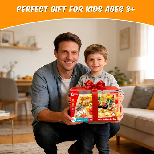 Miniatura 9 de CUTE STONE Accesorios de cocina de juguete, juego de cocina para niños con ollas y sartenes de juguete, juguetes de utensilios de cocina con juego