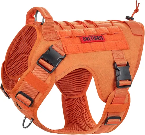 Miniatura 30 de Arnés táctico para perro, arnés de cuerpo completo para perro con mango, chaleco resistente para perro para senderismo, entrenamiento, perros