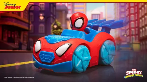 Miniatura 3 de Marvel's Spidey and HIS Amazing Friends Flash 'N' Dash Web Crawler - Vehículo rastreador de red motorizado con luces y sonidos - Juguetes con tus