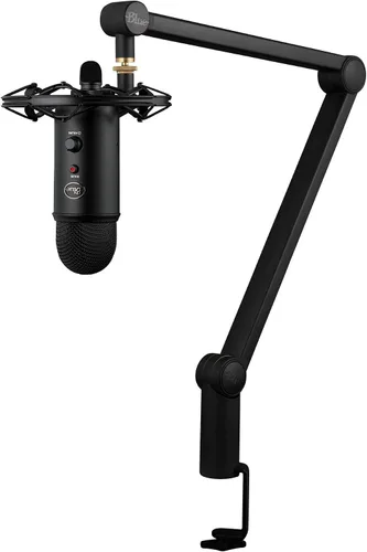 Blue Microphones Blue Yeticaster - Paquete de transmisión profesional con micrófono USB Yeti, soporte de choque Radius III y brazo de brazo de