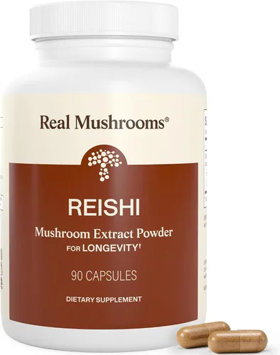 Miniatura 10 de Real Mushrooms Calm Lions Mane Cápsulas (90 unidades) – 400 mg extractos corporales fructíferos de melena de león orgánicos, 200 mg de Reishi