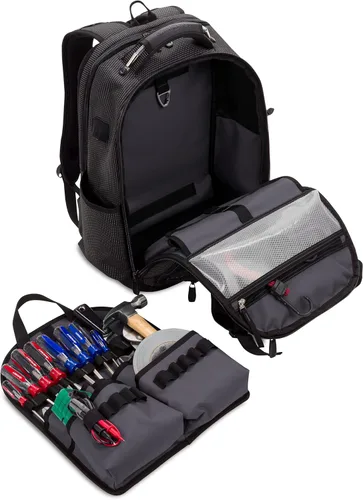 Miniatura 9 de SwissGear Mochila de bolsa de herramientas, se adapta hasta, Negro, Grande