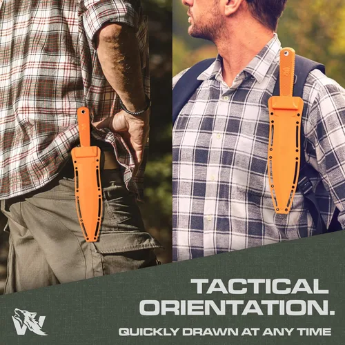 Miniatura 4 de ODENWOLF W-SowCatcher Cuchillo de hoja fija con funda – Cuchillo de caza grande hecho de acero D2 – Cuchillos grandes de hoja fija de doble filo