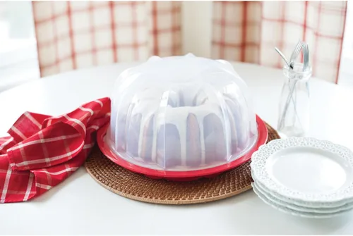 Miniatura 5 de Nordic Ware Brilliance - Molde para torta tipo bundt y contenedor plástico para tortas tipo bundt de 13x12x7 pulgadas (largo x ancho x alto)