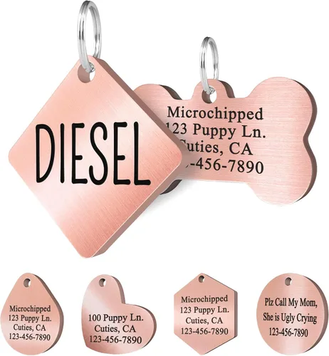 Miniatura 8 de Ultra Joys Etiquetas de identificación personalizadas de perros y gatos para mascotas, etiquetas de identificación personalizadas en la parte