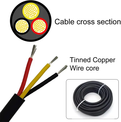 Miniatura 4 de Cable eléctrico de cobre estañado calibre 16, 3 conductores, cable de alimentación de audio de PVC trenzado, cable de altavoz