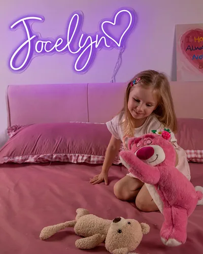Miniatura 9 de Letrero de neón personalizado para regalos de Navidad, letrero de nombre de neón hecho a mano para niños, letrero de nombre personalizado con luz