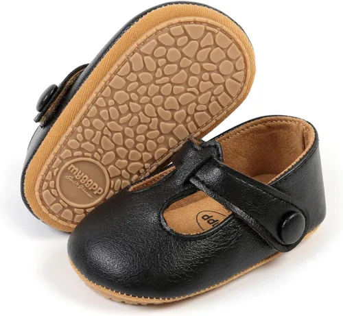 COSANKIM Zapatos Mary Jane para bebé y niña, suela suave, con lazo, princesa, boda, antideslizantes, para bebé, para primera caminata, zapatos de