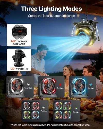 Miniatura 5 de VEVOR Ventilador de nebulización, ventilador de motor Mister de más de 2700 RPM, ventiladores de refrigeración Mister con tanque de agua de 2.38