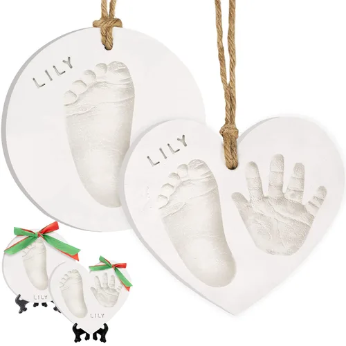 Kit de huellas y manos para bebés, kit personalizado de impresión de pies de bebé para recién nacido, kit de huellas de bebé para niños pequeños,