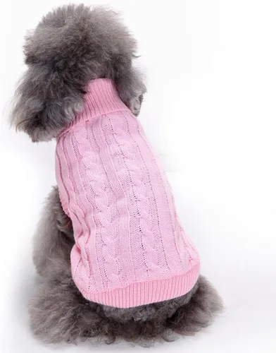 Miniatura 9 de Suéteres tejidos para perros pequeños, sudadera cálida para mascotas y gatos, ropa de invierno, suéter para gatitos y cachorros (X-Small, rosa)