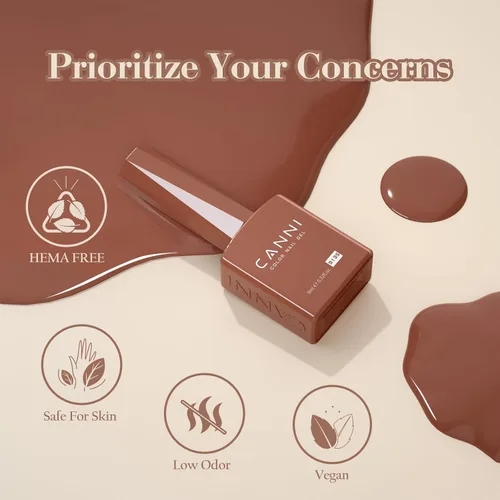 Miniatura 5 de CANNI Kit de esmalte de uñas de gel, 6 colores, rosa nude, 0.3 fl oz, tonos de piel, uñas francesas, marrón neutro, kit de uñas de gel para remojar