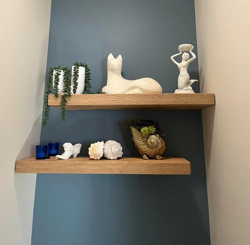 Miniatura 5 de joelsantiques Estantes flotantes de madera de 24 pulgadas para pared, 24 x 10 x 2 pulgadas, madera natural maciza de alta gama, soporte resistente