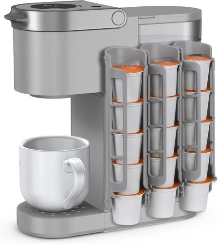 Miniatura 8 de STORAGENIE Soporte para cápsulas de café de montaje lateral, dispensador de cápsulas K Cup compatible con cafeteras Keurig, perfecto para Gris claro
