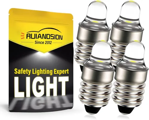 Ruiandsion 4 bombillas LED E10 3 V 6000 K bombillas LED blancas para linterna antorcha luz antorcha, sin polaridad
