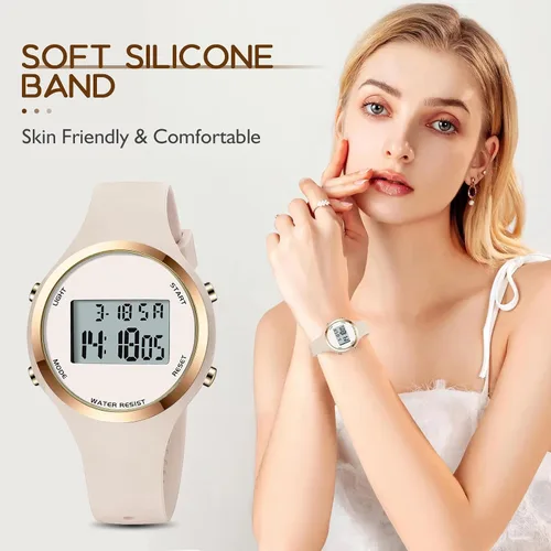 Miniatura 43 de Women LED Display Elecreonic Watch Fashion Chrono Alarm Digital Clock Woman Outdoor Sport Wirstwatch