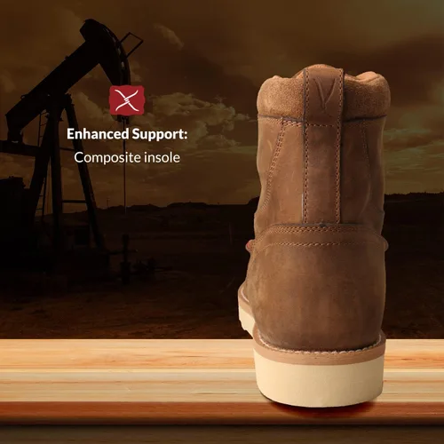 Miniatura 5 de Twisted X Men's 6" Waterproof Wedge Sole Boot - Moc Toe Work Boots Handcrafted with oiled-leather, Air-mesh Lining, Breathable Interior Lining