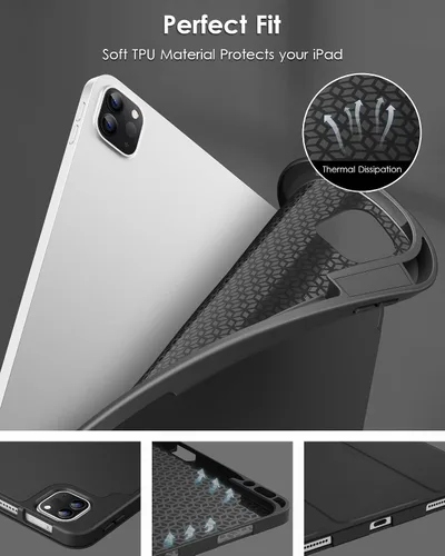 Miniatura 5 de DTTO Funda para iPad Air de 13 pulgadas M3/M2 2025/2024, iPad Pro de 12.9 pulgadas (6ª/5ª/4ª/3ª generación), funda suave con soporte triple delgado