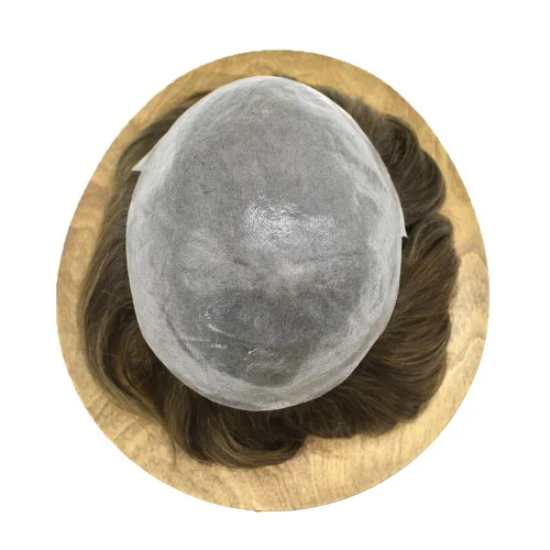 Miniatura 7 de Toupee for Men Hairpieces Mens Toupee Human Hair Replacement System Invisible V-Looped 0.06mm Thin Skin PU Mens Hair Systems Units Wigs #4 Medium