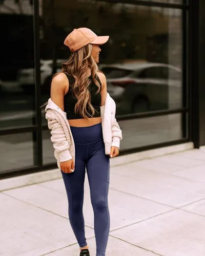 Miniatura 83 de NexiEpoch - Paquete de 4 leggings suaves para mujer, con bolsillos, control de abdomen y cintura alta, pantalones capri para yoga y ejercicio