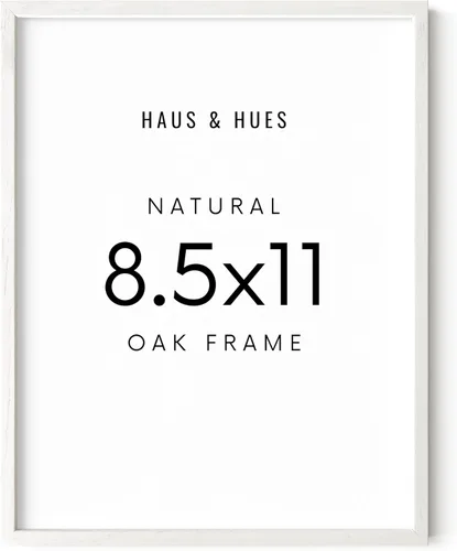 HAUS AND HUES Marco de fotos de madera de roble blanco de 8.5 x 11 pulgadas, marco de certificado ligero, listo para colgar para impresiones y fotos