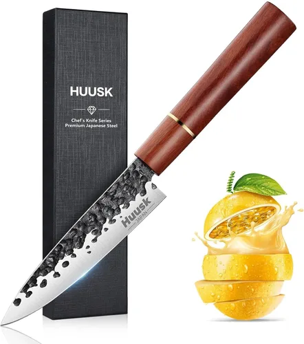 Miniatura 17 de Huusk Juego de Cuchillos de Cocina Japonés - 3 piezas Cuchillo de Damasco VG10 forjado a mano, Cuchillo para deshuesar para cortar carne, Cuchillos